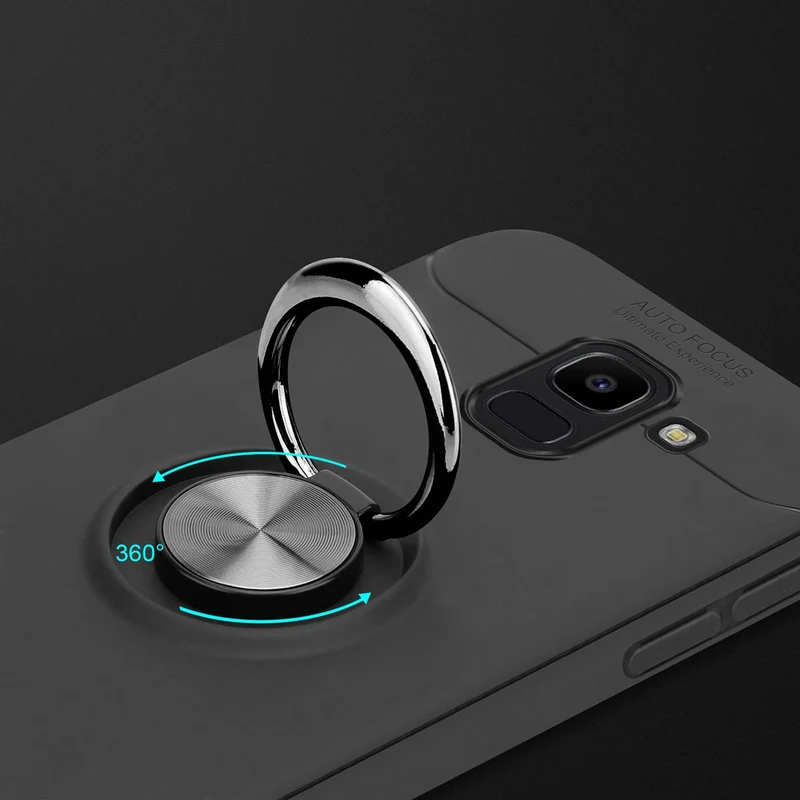 Cadorabo Hülle kompatibel mit Samsung Galaxy J6 2018 Schutzhülle mit Fokus Ring aus TPU Silikon