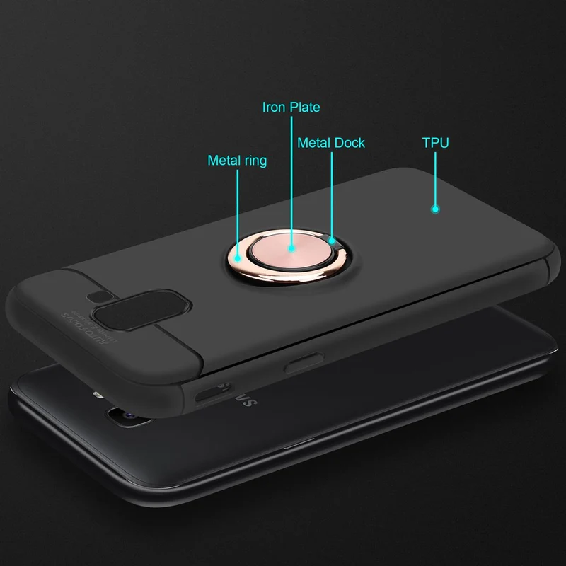 Cadorabo Hülle kompatibel mit Samsung Galaxy J6 2018 Schutzhülle mit Fokus Ring aus TPU Silikon