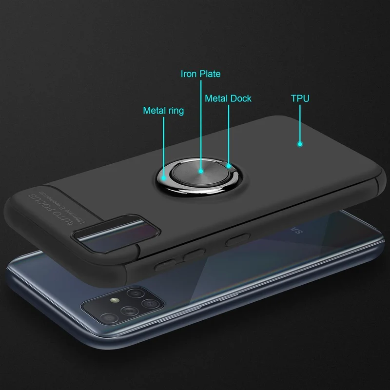Cadorabo Hülle kompatibel mit Samsung Galaxy A71 5G Schutzhülle mit Fokus Ring aus TPU Silikon