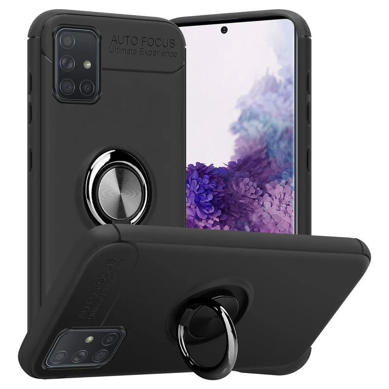 Cadorabo Hülle kompatibel mit Samsung Galaxy A71 4G Schutzhülle mit Fokus Ring aus TPU Silikon