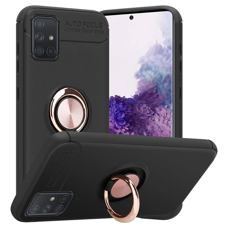 Cadorabo Hülle kompatibel mit Samsung Galaxy A71 4G Schutzhülle mit Fokus Ring aus TPU Silikon