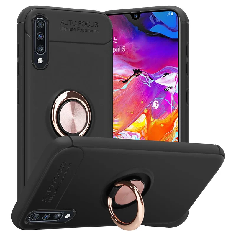 Cadorabo Hülle kompatibel mit Samsung Galaxy A70 / A70s Schutzhülle mit Fokus Ring aus TPU Silikon
