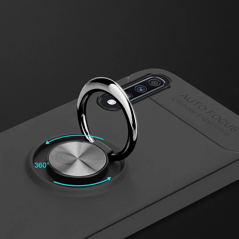 Cadorabo Hülle kompatibel mit Samsung Galaxy A70 / A70s Schutzhülle mit Fokus Ring aus TPU Silikon