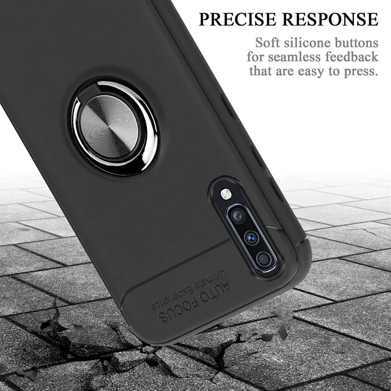 Cadorabo Hülle kompatibel mit Samsung Galaxy A70 / A70s Schutzhülle mit Fokus Ring aus TPU Silikon