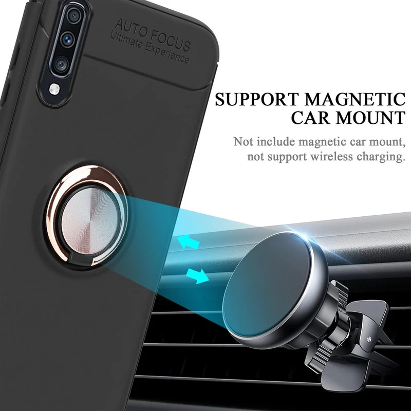 Cadorabo Hülle kompatibel mit Samsung Galaxy A70 / A70s Schutzhülle mit Fokus Ring aus TPU Silikon