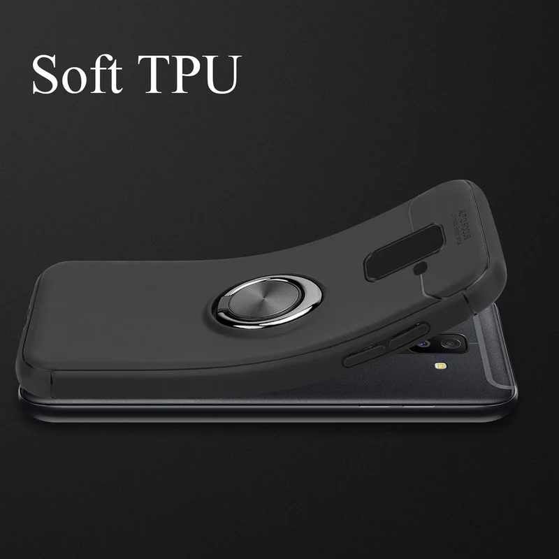 Cadorabo Hülle kompatibel mit Samsung Galaxy A6 PLUS 2018 Schutzhülle mit Fokus Ring aus TPU Silikon