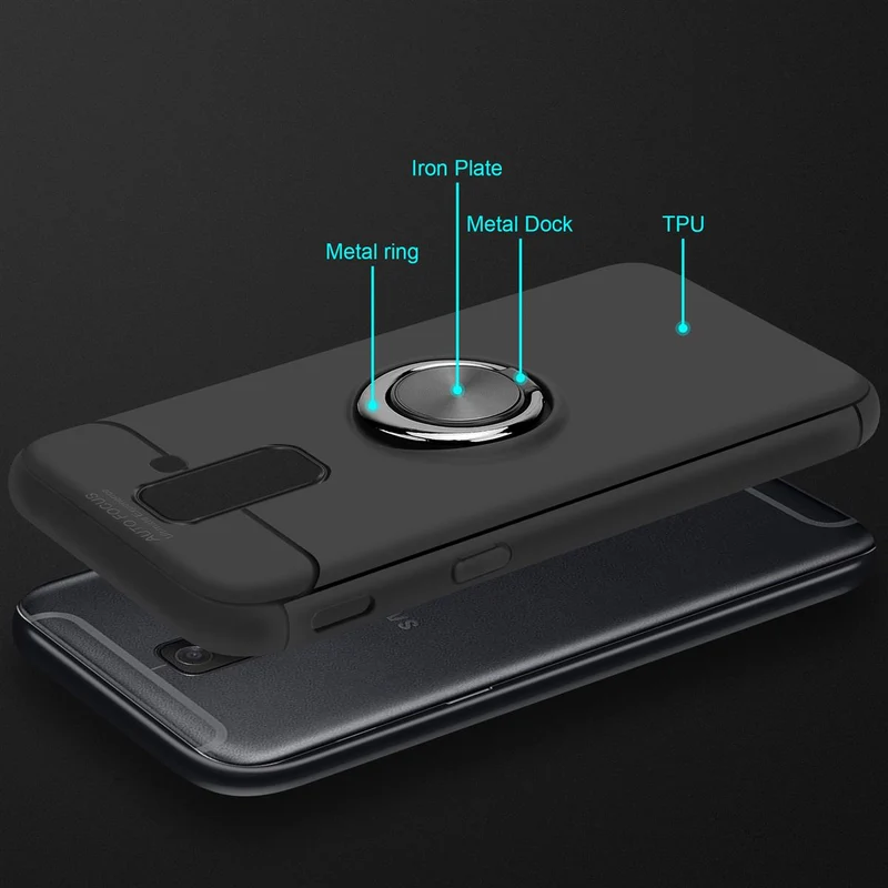 Cadorabo Hülle kompatibel mit Samsung Galaxy A6 PLUS 2018 Schutzhülle mit Fokus Ring aus TPU Silikon