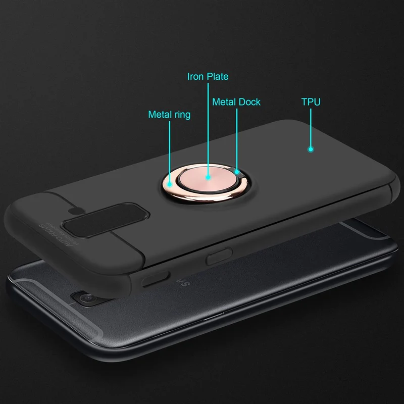 Cadorabo Hülle kompatibel mit Samsung Galaxy A6 PLUS 2018 Schutzhülle mit Fokus Ring aus TPU Silikon