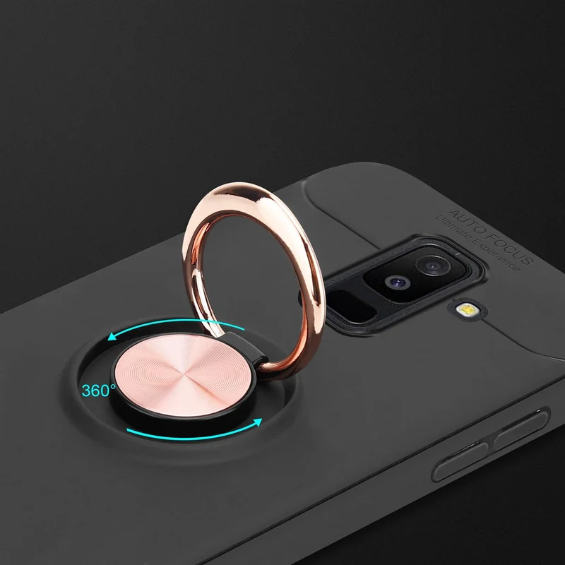 Cadorabo Hülle kompatibel mit Samsung Galaxy A6 PLUS 2018 Schutzhülle mit Fokus Ring aus TPU Silikon