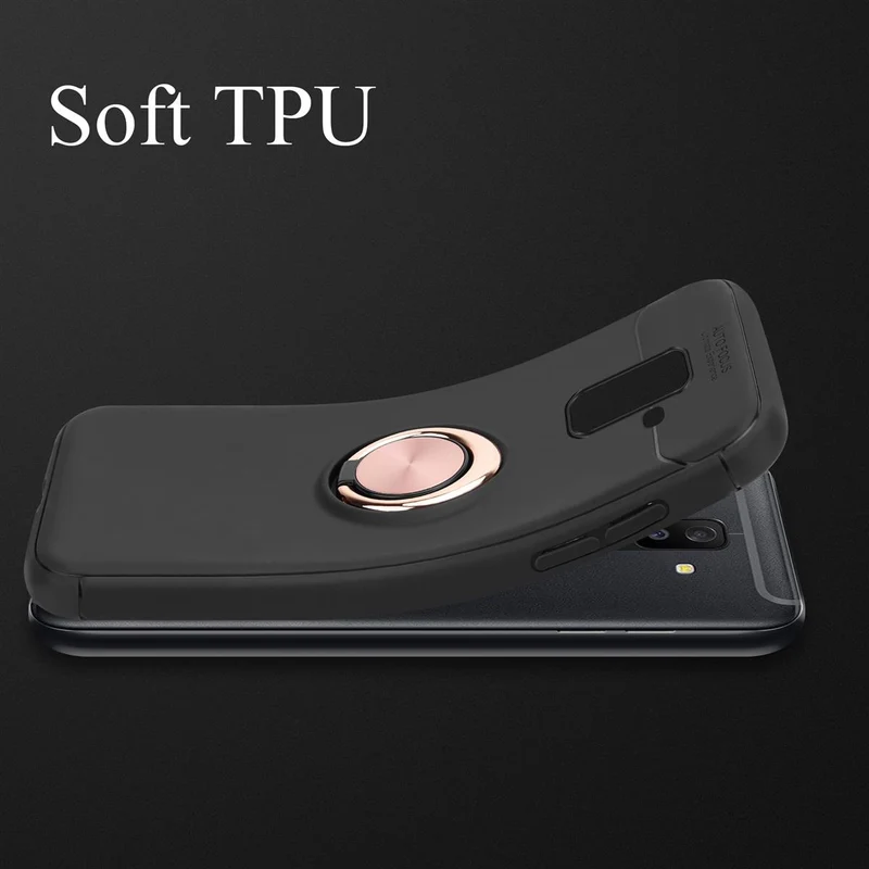 Cadorabo Hülle kompatibel mit Samsung Galaxy A6 PLUS 2018 Schutzhülle mit Fokus Ring aus TPU Silikon