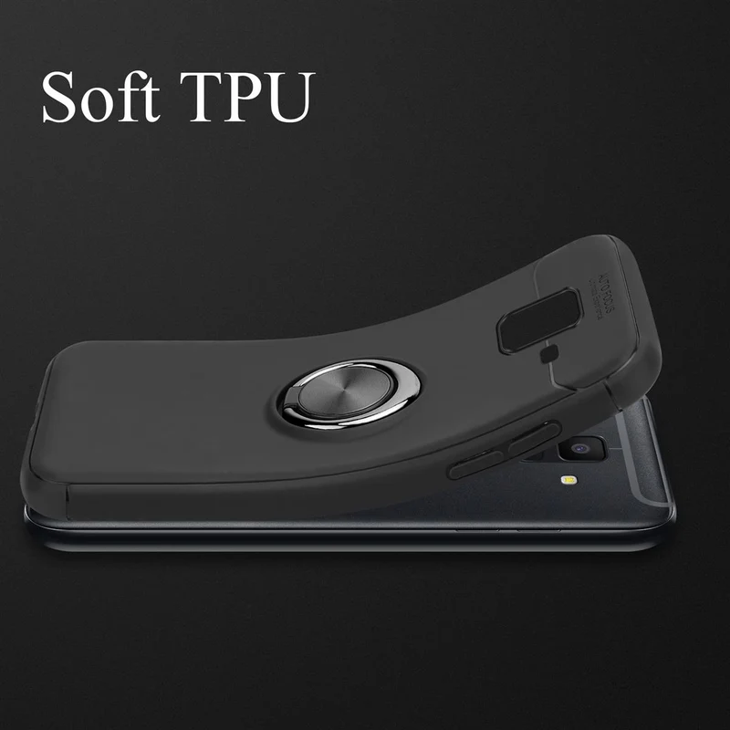 Cadorabo Hülle kompatibel mit Samsung Galaxy A6 2018 Schutzhülle mit Fokus Ring aus TPU Silikon
