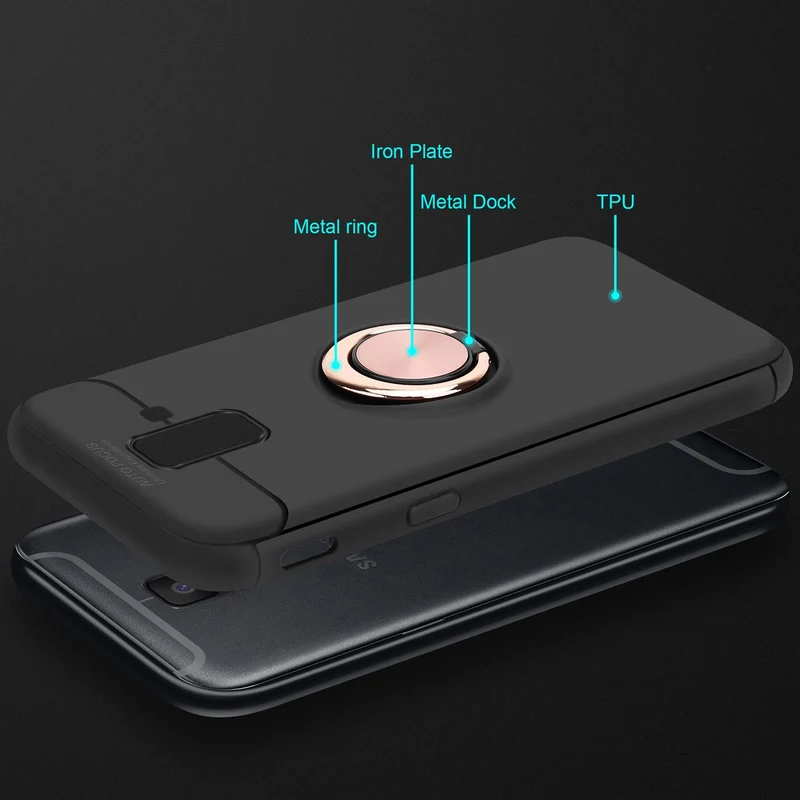 Cadorabo Hülle kompatibel mit Samsung Galaxy A6 2018 Schutzhülle mit Fokus Ring aus TPU Silikon