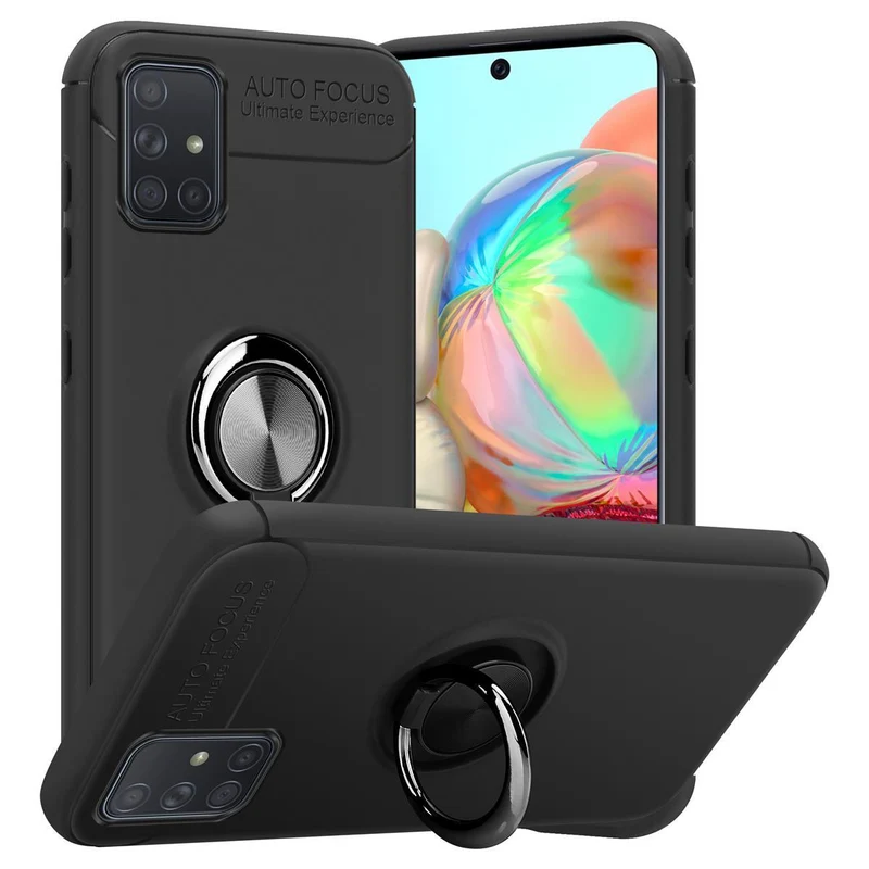 Cadorabo Hülle kompatibel mit Samsung Galaxy A51 5G Schutzhülle mit Fokus Ring aus TPU Silikon
