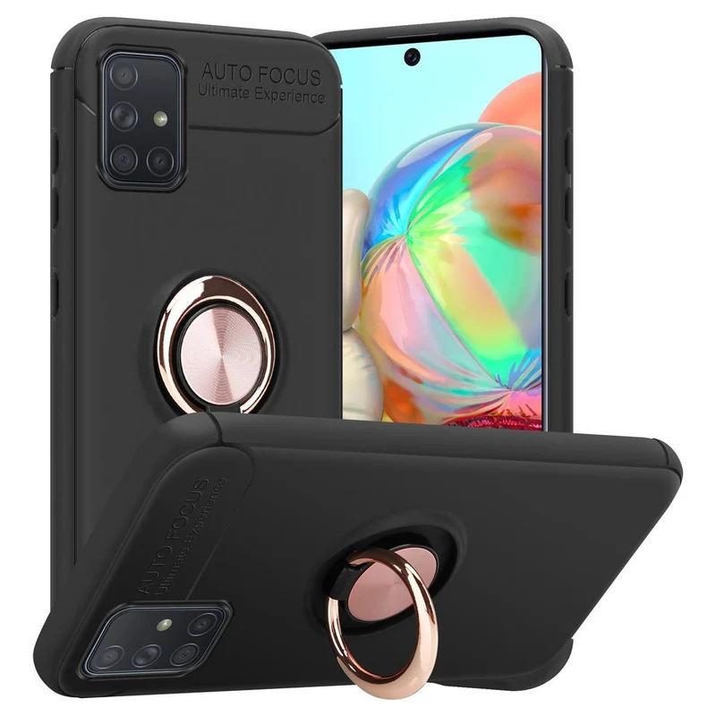Cadorabo Hülle kompatibel mit Samsung Galaxy A51 5G Schutzhülle mit Fokus Ring aus TPU Silikon