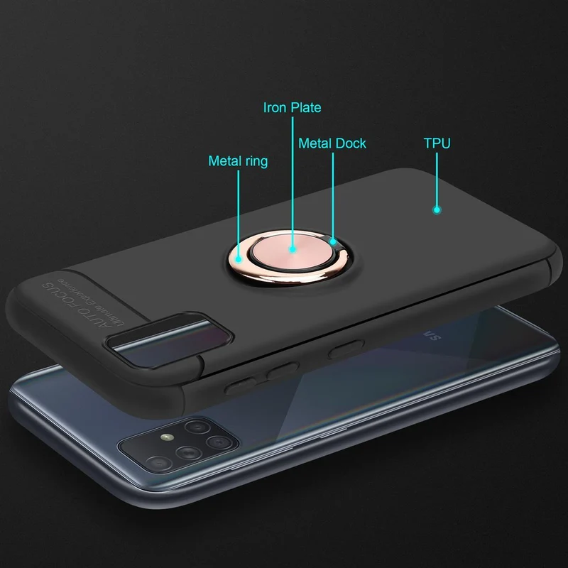 Cadorabo Hülle kompatibel mit Samsung Galaxy A51 4G / M40s Schutzhülle mit Fokus Ring aus TPU Silikon