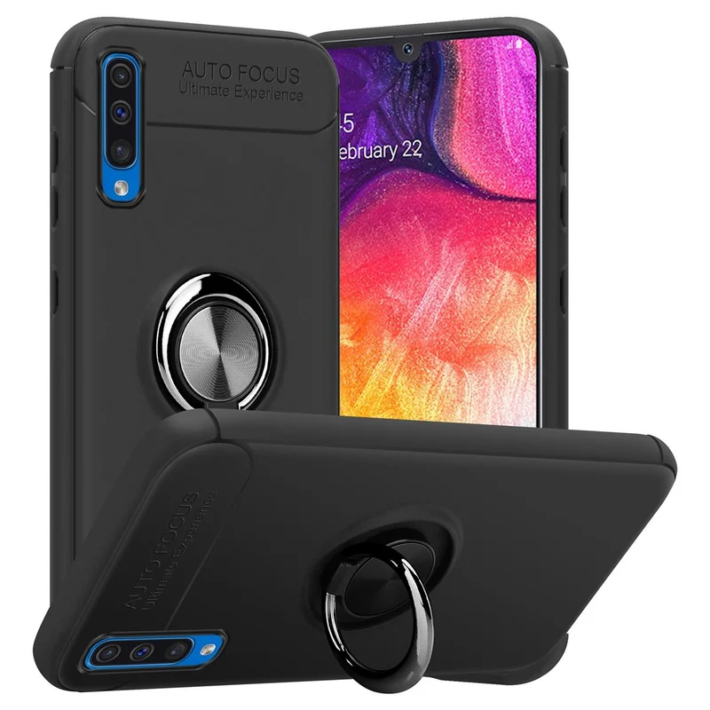 Cadorabo Hülle kompatibel mit Samsung Galaxy A50 4G / A50s / A30s Schutzhülle mit Fokus Ring aus TPU Silikon