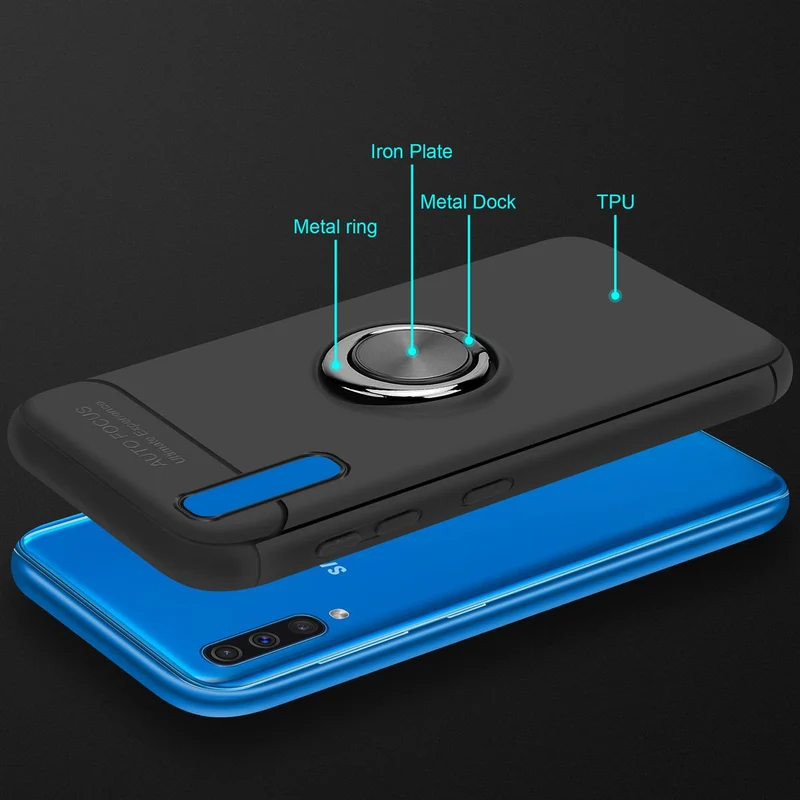 Cadorabo Hülle kompatibel mit Samsung Galaxy A50 4G / A50s / A30s Schutzhülle mit Fokus Ring aus TPU Silikon