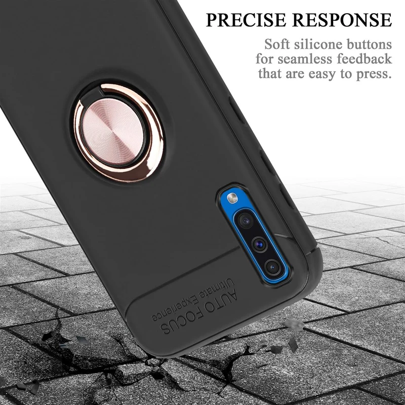 Cadorabo Hülle kompatibel mit Samsung Galaxy A50 4G / A50s / A30s Schutzhülle mit Fokus Ring aus TPU Silikon