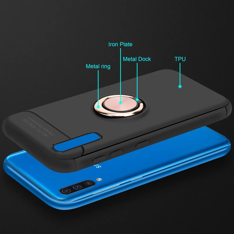 Cadorabo Hülle kompatibel mit Samsung Galaxy A50 4G / A50s / A30s Schutzhülle mit Fokus Ring aus TPU Silikon