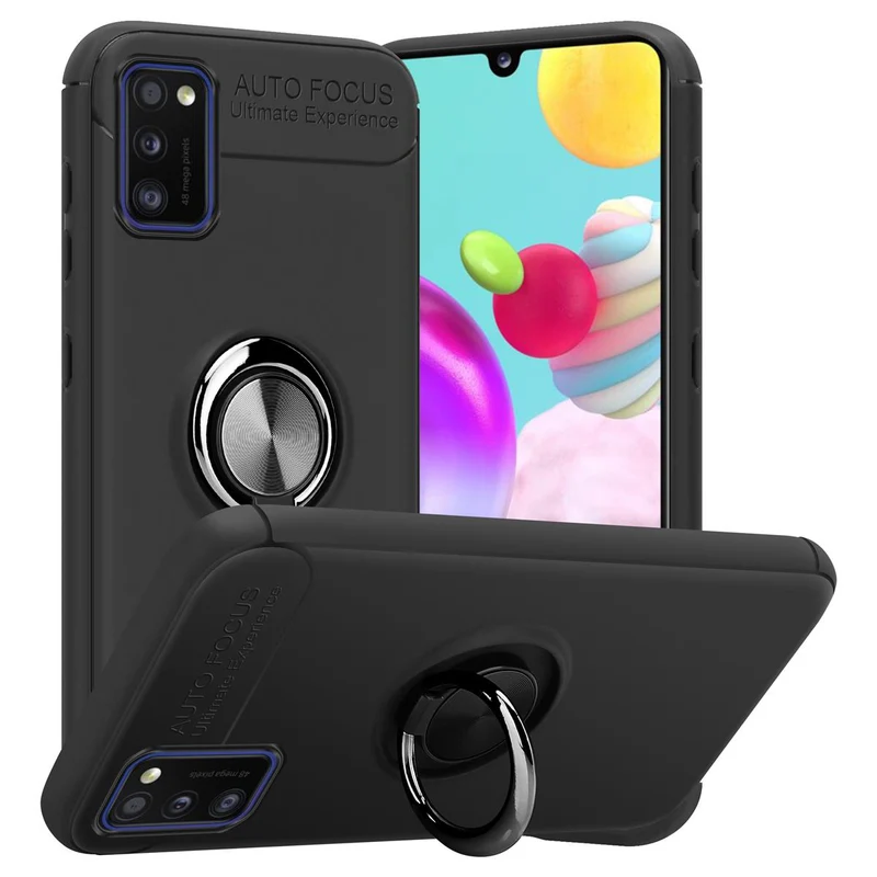 Cadorabo Hülle kompatibel mit Samsung Galaxy A41 Schutzhülle mit Fokus Ring aus TPU Silikon