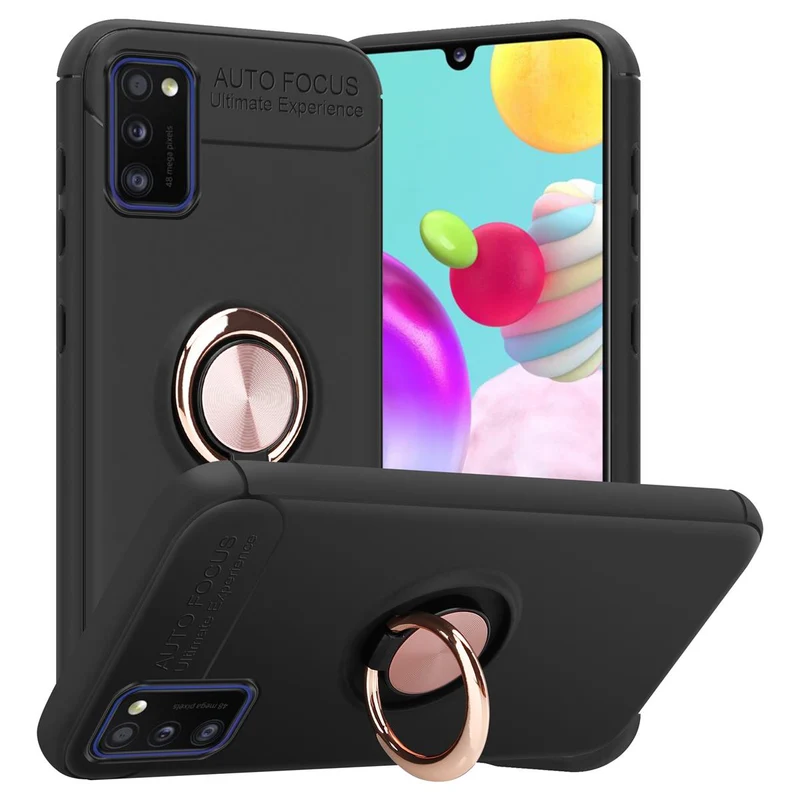 Cadorabo Hülle kompatibel mit Samsung Galaxy A41 Schutzhülle mit Fokus Ring aus TPU Silikon