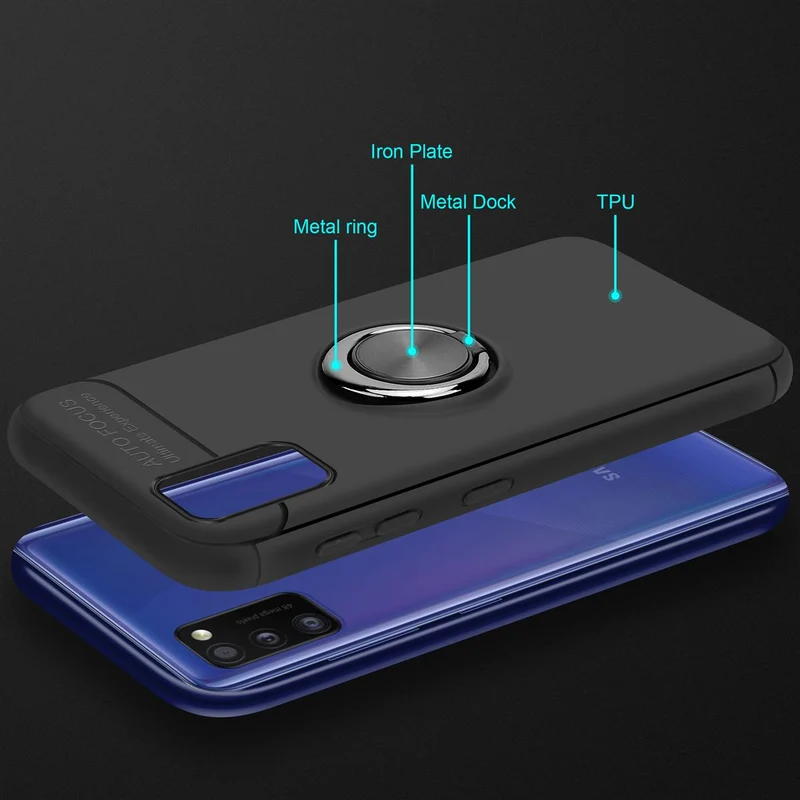 Cadorabo Hülle kompatibel mit Samsung Galaxy A41 Schutzhülle mit Fokus Ring aus TPU Silikon