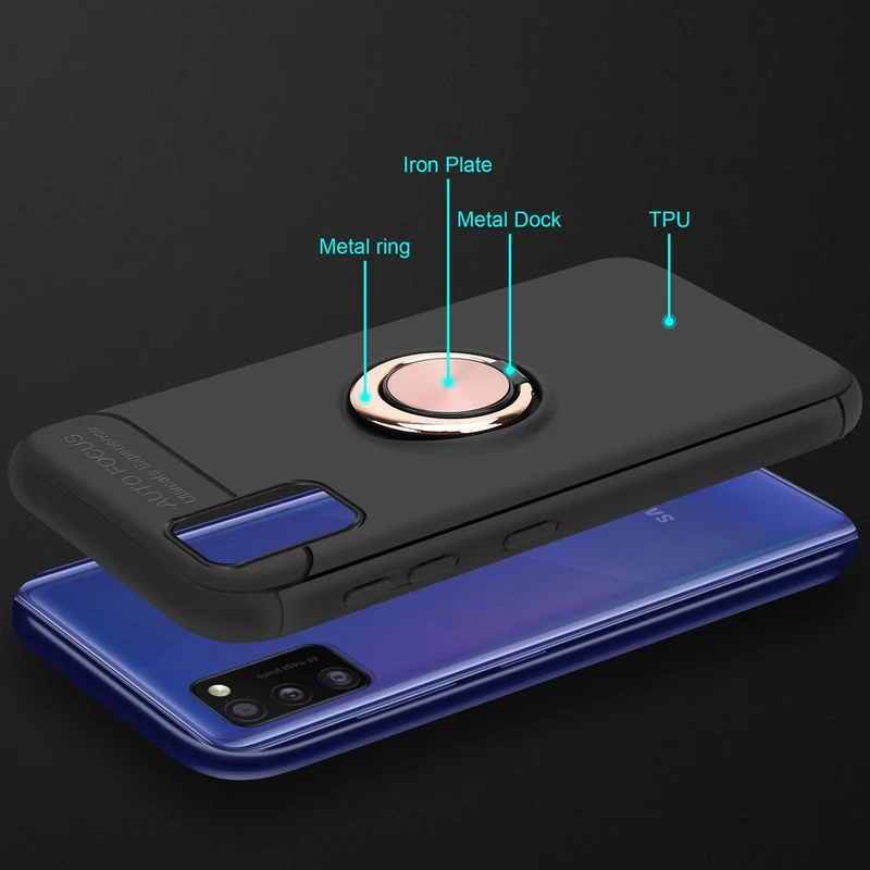 Cadorabo Hülle kompatibel mit Samsung Galaxy A41 Schutzhülle mit Fokus Ring aus TPU Silikon