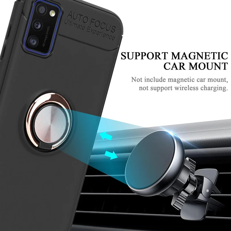 Cadorabo Hülle kompatibel mit Samsung Galaxy A41 Schutzhülle mit Fokus Ring aus TPU Silikon