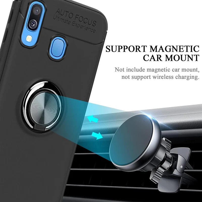 Cadorabo Hülle kompatibel mit Samsung Galaxy A40 Schutzhülle mit Fokus Ring aus TPU Silikon