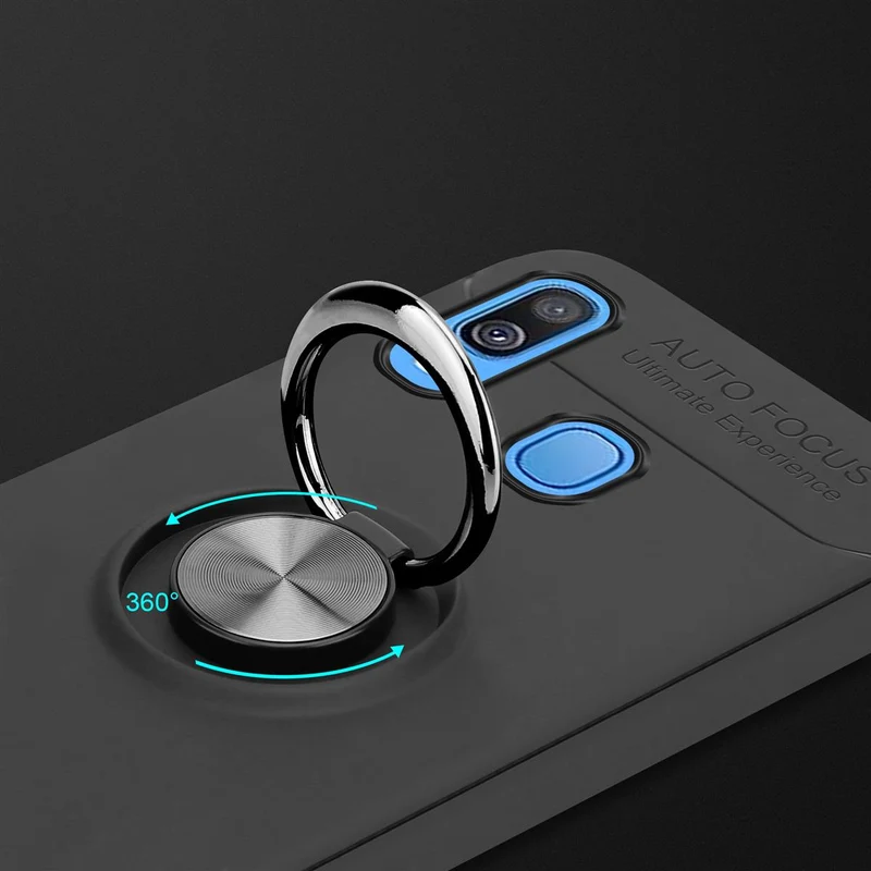 Cadorabo Hülle kompatibel mit Samsung Galaxy A40 Schutzhülle mit Fokus Ring aus TPU Silikon