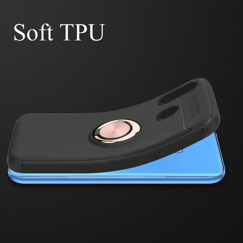 Cadorabo Hülle kompatibel mit Samsung Galaxy A40 Schutzhülle mit Fokus Ring aus TPU Silikon