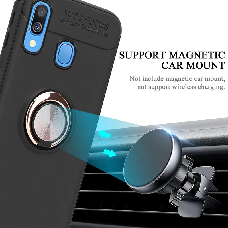 Cadorabo Hülle kompatibel mit Samsung Galaxy A40 Schutzhülle mit Fokus Ring aus TPU Silikon