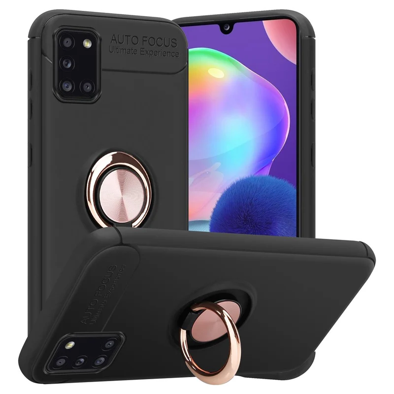 Cadorabo Hülle kompatibel mit Samsung Galaxy A31 Schutzhülle mit Fokus Ring aus TPU Silikon