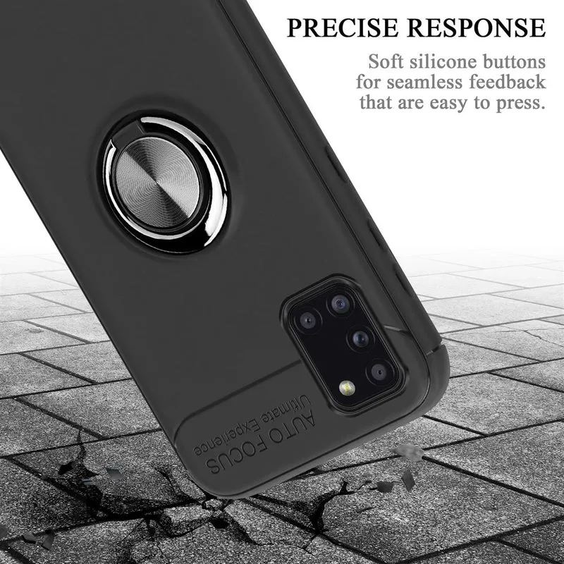 Cadorabo Hülle kompatibel mit Samsung Galaxy A31 Schutzhülle mit Fokus Ring aus TPU Silikon