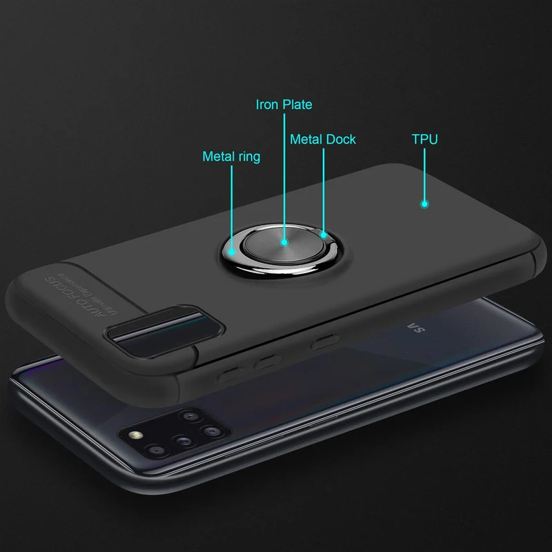 Cadorabo Hülle kompatibel mit Samsung Galaxy A31 Schutzhülle mit Fokus Ring aus TPU Silikon