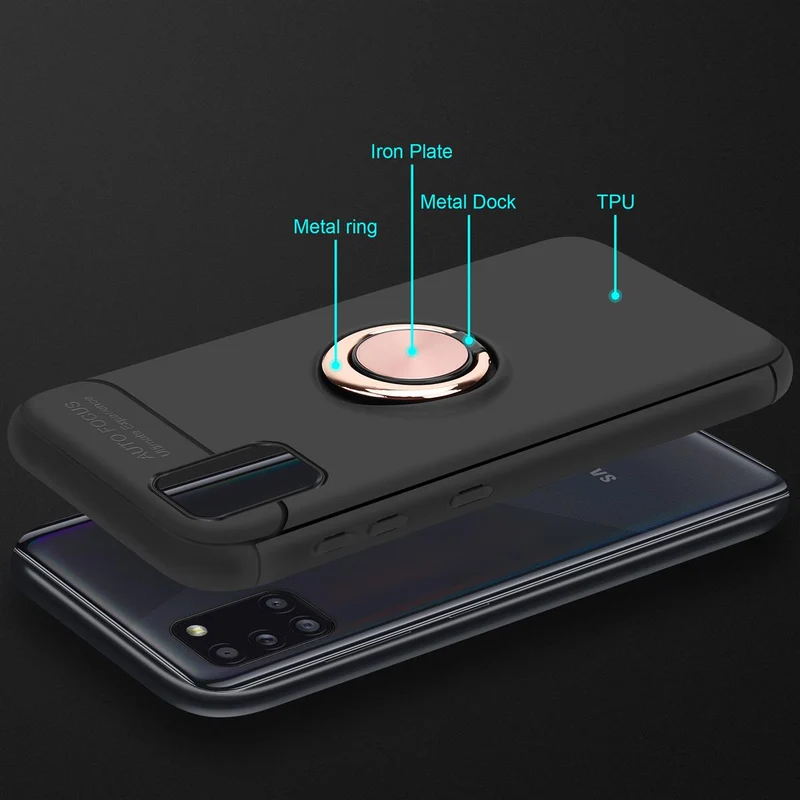 Cadorabo Hülle kompatibel mit Samsung Galaxy A31 Schutzhülle mit Fokus Ring aus TPU Silikon