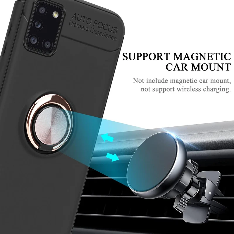 Cadorabo Hülle kompatibel mit Samsung Galaxy A31 Schutzhülle mit Fokus Ring aus TPU Silikon