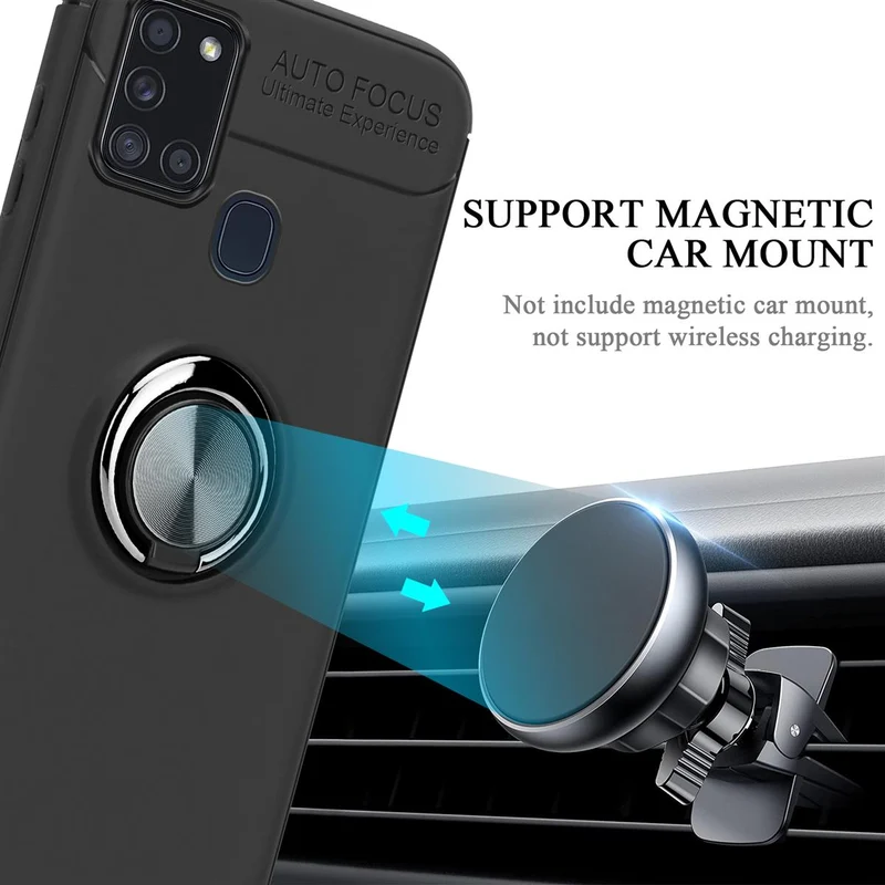 Cadorabo Hülle kompatibel mit Samsung Galaxy A21s Schutzhülle mit Fokus Ring aus TPU Silikon