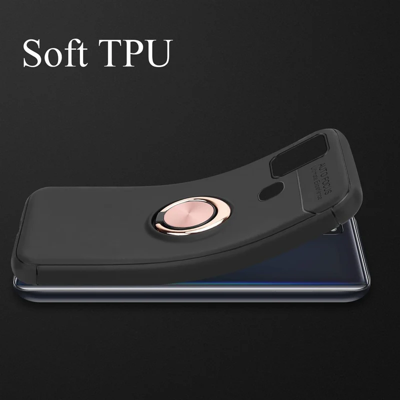 Cadorabo Hülle kompatibel mit Samsung Galaxy A21s Schutzhülle mit Fokus Ring aus TPU Silikon