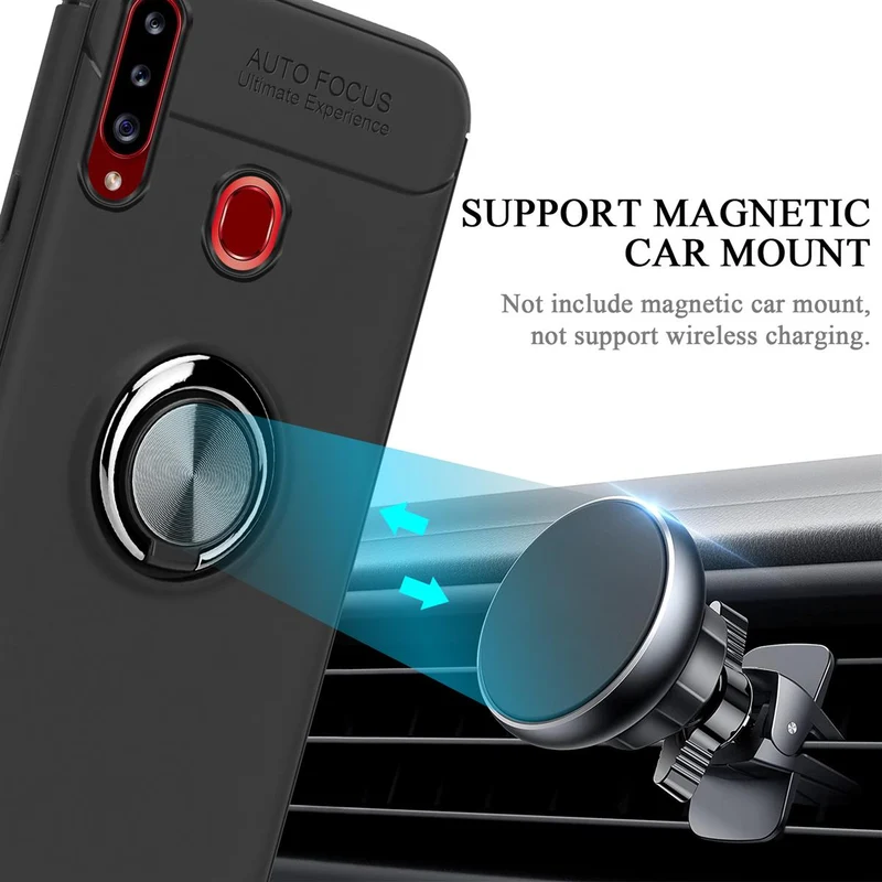 Cadorabo Hülle kompatibel mit Samsung Galaxy A20s Schutzhülle mit Fokus Ring aus TPU Silikon
