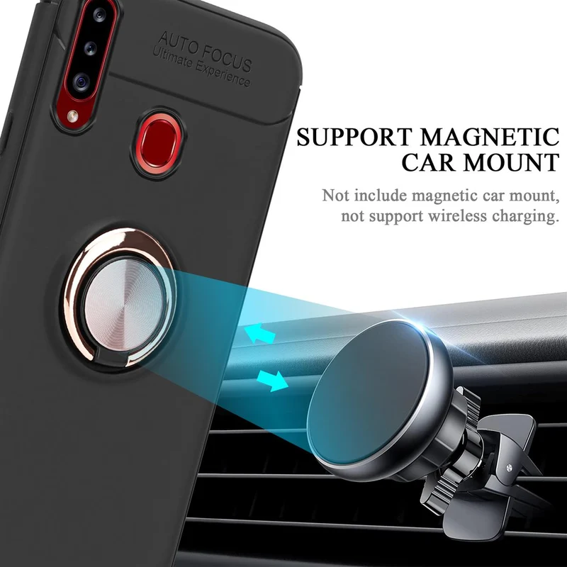 Cadorabo Hülle kompatibel mit Samsung Galaxy A20s Schutzhülle mit Fokus Ring aus TPU Silikon