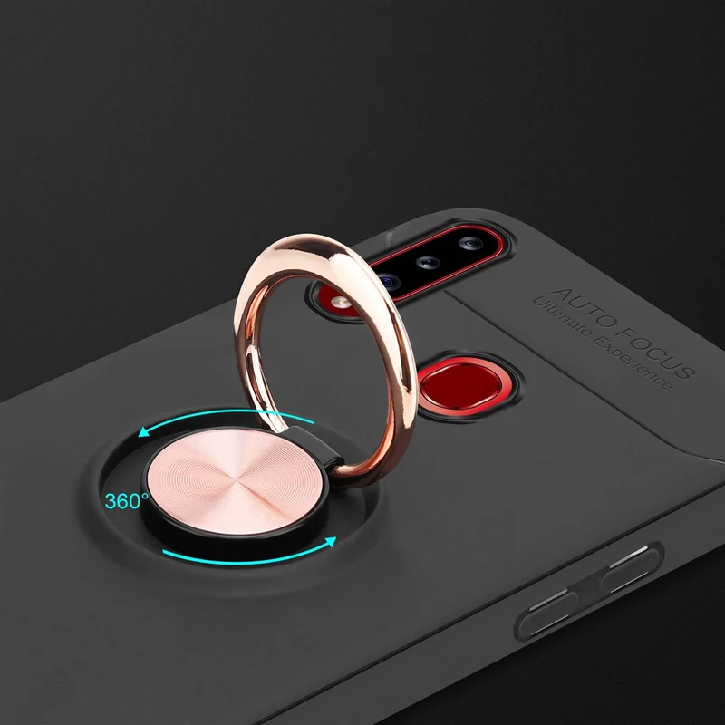 Cadorabo Hülle kompatibel mit Samsung Galaxy A20s Schutzhülle mit Fokus Ring aus TPU Silikon