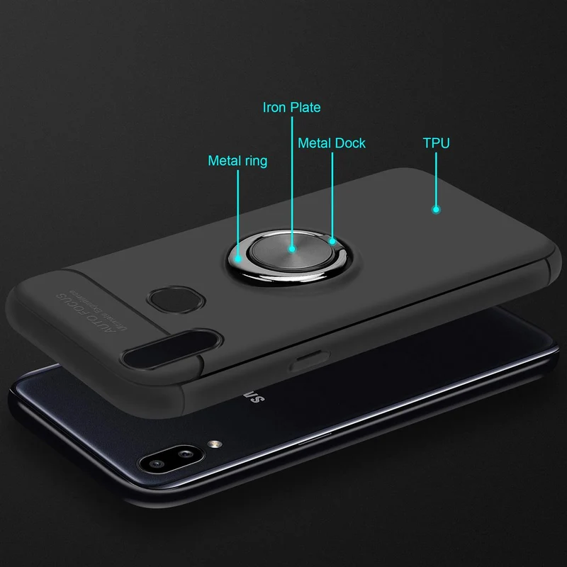 Cadorabo Hülle kompatibel mit Samsung Galaxy A10s / M01s Schutzhülle mit Fokus Ring aus TPU Silikon