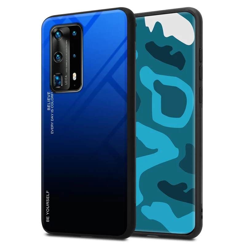 Cadorabo Hülle kompatibel mit Huawei P40 PRO / P40 PRO+ Zweifarbige Schutzhülle aus Tempered Glas und TPU Silikon