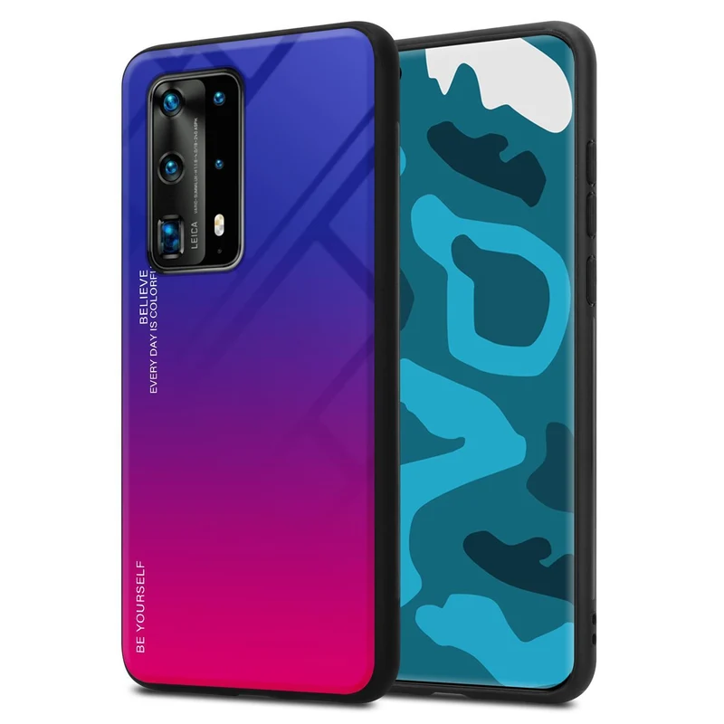 Cadorabo Hülle kompatibel mit Huawei P40 PRO / P40 PRO+ Zweifarbige Schutzhülle aus Tempered Glas und TPU Silikon