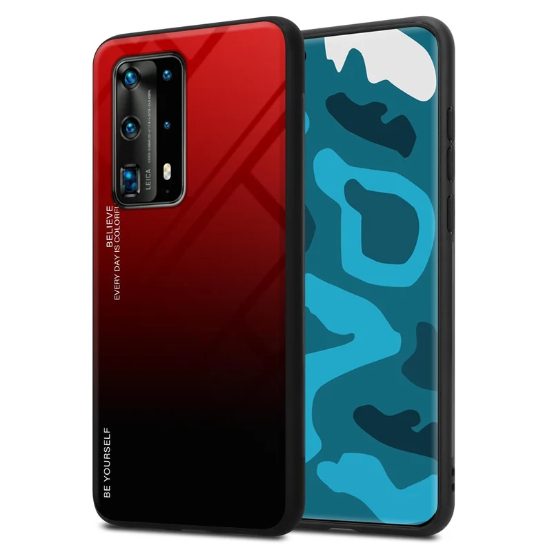 Cadorabo Hülle kompatibel mit Huawei P40 PRO / P40 PRO+ Zweifarbige Schutzhülle aus Tempered Glas und TPU Silikon