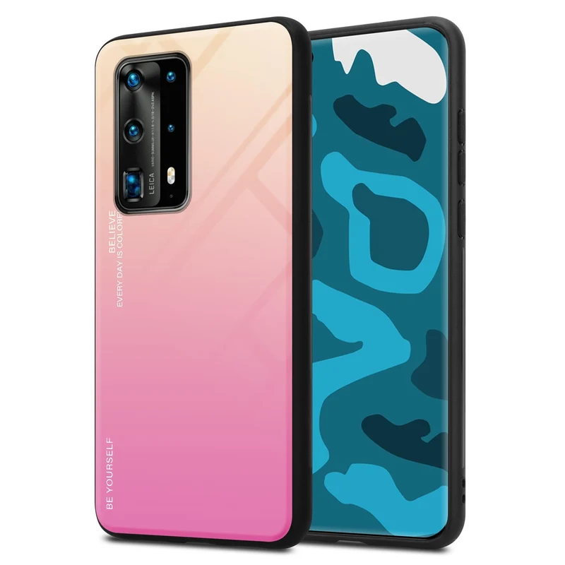 Cadorabo Hülle kompatibel mit Huawei P40 PRO / P40 PRO+ Zweifarbige Schutzhülle aus Tempered Glas und TPU Silikon
