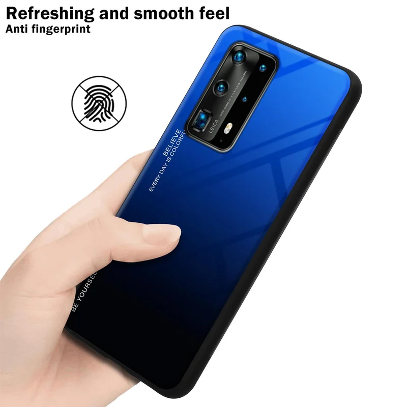 Cadorabo Hülle kompatibel mit Huawei P40 PRO / P40 PRO+ Zweifarbige Schutzhülle aus Tempered Glas und TPU Silikon