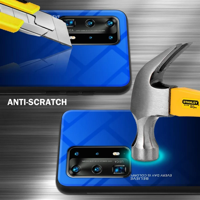 Cadorabo Hülle kompatibel mit Huawei P40 PRO / P40 PRO+ Zweifarbige Schutzhülle aus Tempered Glas und TPU Silikon