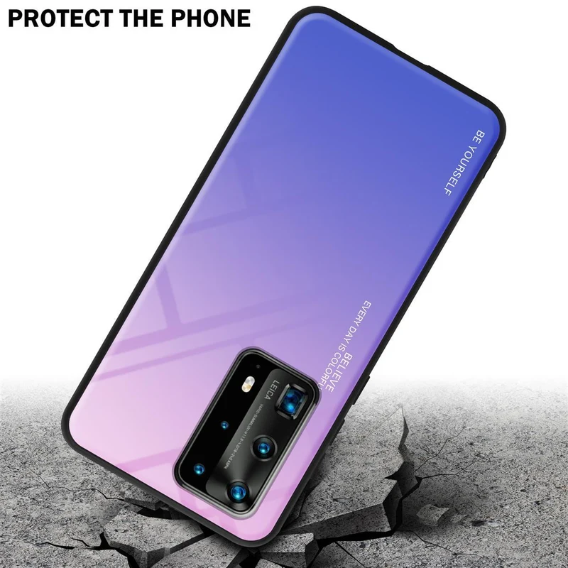 Cadorabo Hülle kompatibel mit Huawei P40 PRO / P40 PRO+ Zweifarbige Schutzhülle aus Tempered Glas und TPU Silikon